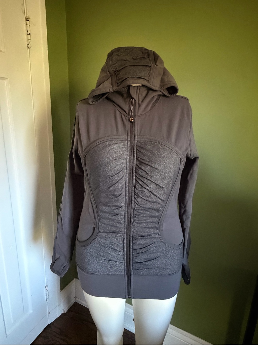 lululemon athletica Ruched Zip-Up Hoodie in Charcoal Gray